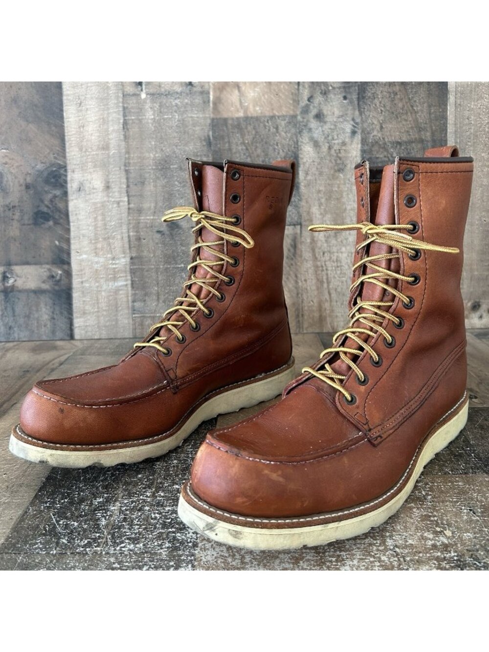 Red Wing Vintage Irish Setter Moc Toe Lace Up Work Boots Mens 13 B